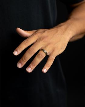 Preview: 6 mm Titanring mit Gold- und Schwarz-Finish - Duplus Gold Black